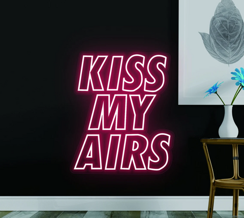 KISS MY AIRS - Led Neon Light Sign, Sneakerhead Hypebeast Room Wall Decor Art