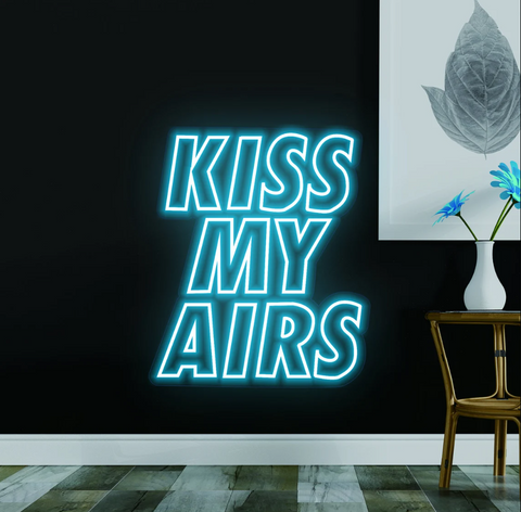 KISS MY AIRS - Led Neon Light Sign, Sneakerhead Hypebeast Room Wall Decor Art