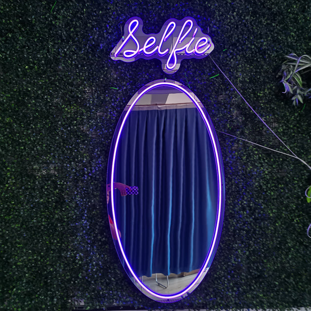 Selphy Mirror Selfie mirror - Oval led mirror, selfie mirror -LED MIRROR – Neon On Demand
