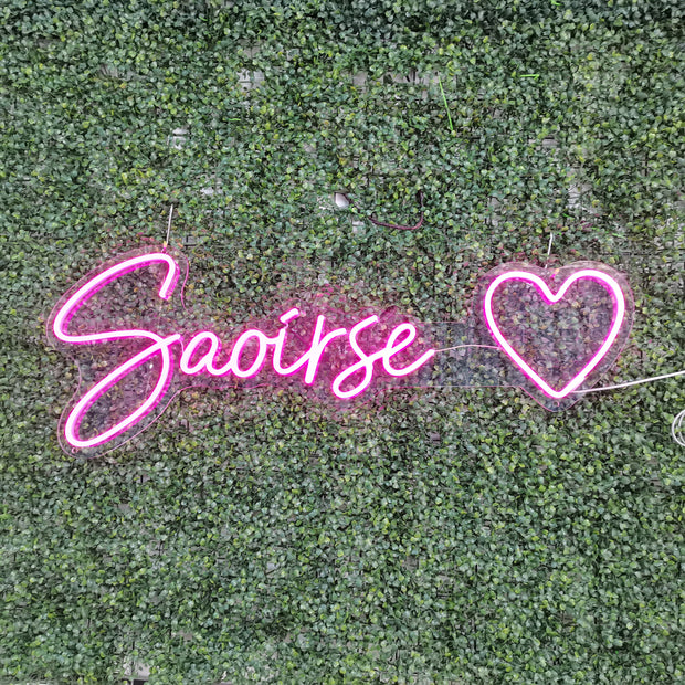 Name Sign With HEART shape | Custom Neon Sign