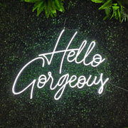 HELLO GORGEOUS Neon sign | Custom Neon Sign | Bedroom wall decor | Home decor