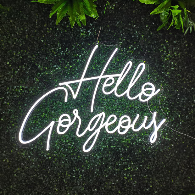 HELLO GORGEOUS Neon sign | Custom Neon Sign | Bedroom wall decor | Home decor