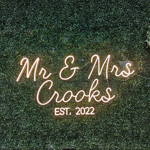 Wedding Neon Sign with EST Year