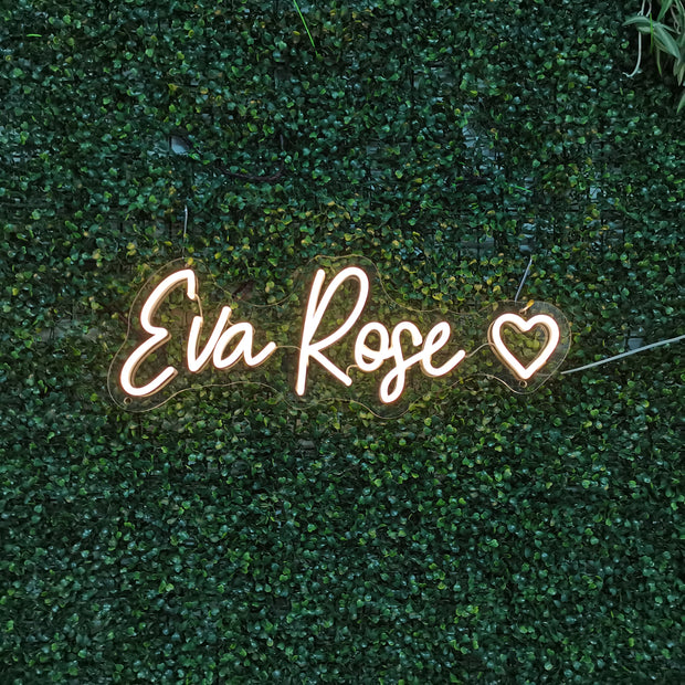 Name Sign With HEART shape | Custom Neon Sign