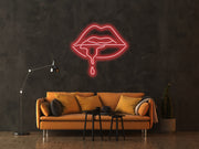 Dripping lips Neon Sign | Light Office Living Room Interior Design, Neon sign wall art,Neon sign wall decor