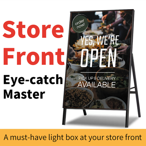 Floor-standing Display Vertical Poster 'A' Board Advertising Light Box Sign for Shops