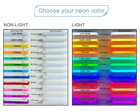 Wavy LED Neon Mirror - Multicolour