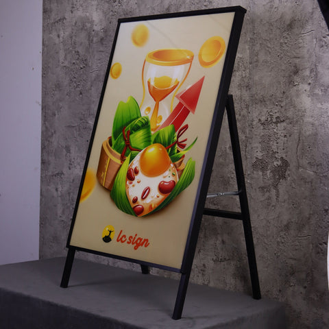 Floor-standing Display Vertical Poster 'A' Board Advertising Light Box Sign for Shops