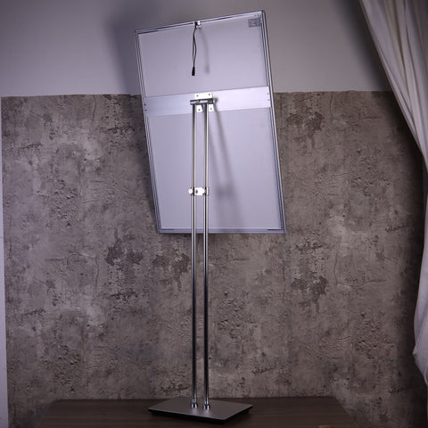 Floor-standing Display Vertical Poster Advertising Light Box Sign with Double Poles for Shops