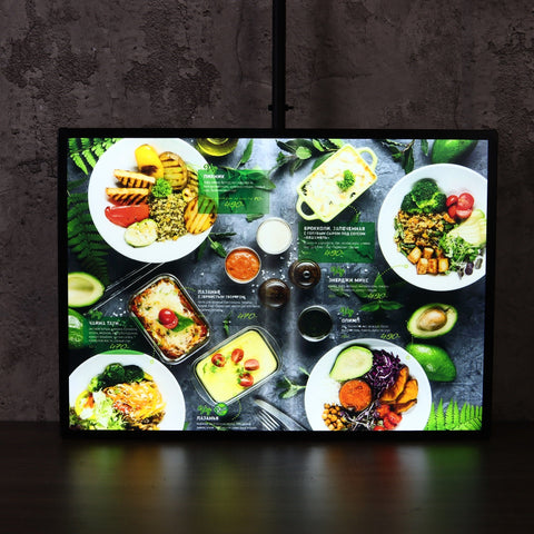 Top-hanging Menu Board Display Spliced Available Advertising Light Box Sign for Shops