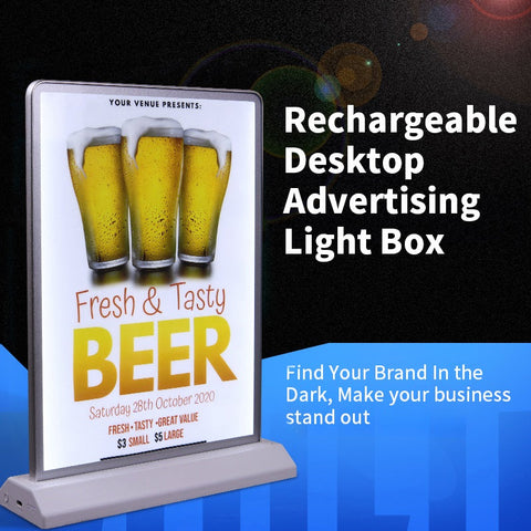 Rechargeable Desktop Display Double Side Advertising Light Box Sign