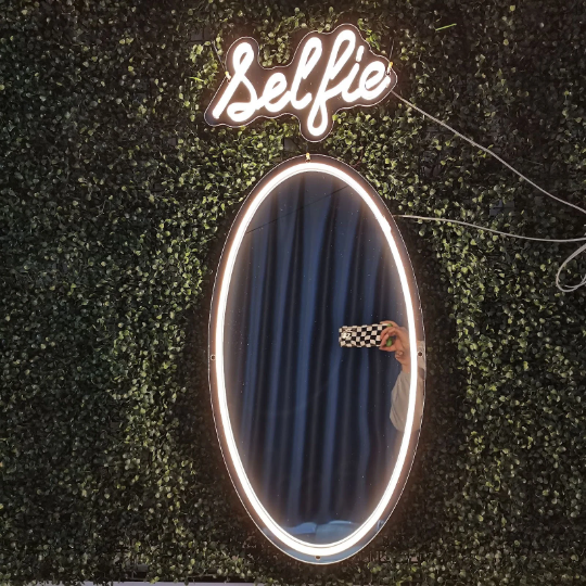 Selphy Mirror Selfie mirror - Oval led mirror, selfie mirror -LED MIRROR – Neon On Demand