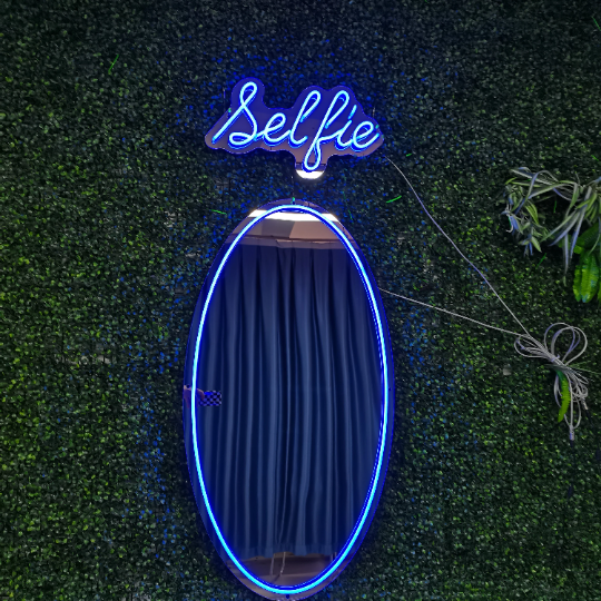 Selphy Mirror Selfie mirror - Oval led mirror, selfie mirror -LED MIRROR – Neon On Demand