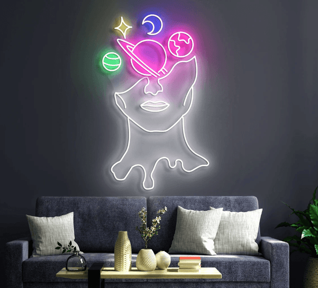 GALAXY BRAIN Neon Sign Light Office Living Room Interior Design, Neon sign wall art,Neon sign wall - Neon On Demand