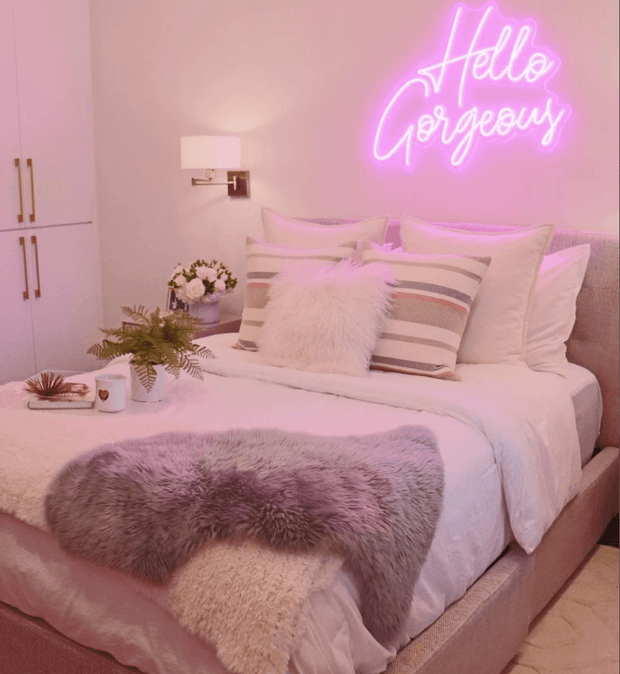 HELLO GORGEOUS Neon sign | Custom Neon Sign Lights Room Decor Bedroom wall decor home decor Personalized gifts | Free Dimmer | Free Delivery - Neon On Demand