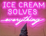 ICE CREAM SOLVES EVERYTHING Neon Sign for Home Decor-Custom Neon Sign - Neon On Demand