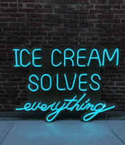 ICE CREAM SOLVES EVERYTHING Neon Sign for Home Decor-Custom Neon Sign - Neon On Demand