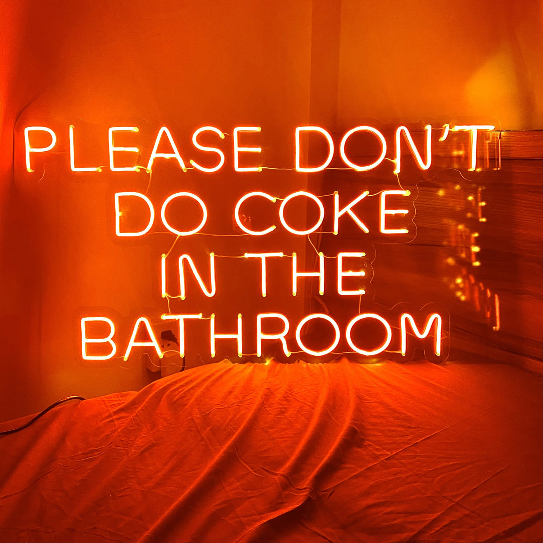 LED Neon-Schild 'Please Don’t Do Coke In The Bathroom' – USB-betrieben, 40 X 25 Cm, Für Zimmer, Bar Oder Party