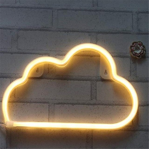 Neon Lighting Sign LED Lightning Shaped Night Light Wall Decor Light Operated by USB/Battery with Warm White Neon Light - Neon On Demand