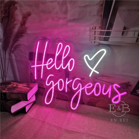 Neon Sign for Hello Gorgeous LED Lights Wall Decoration - Neon On Demand