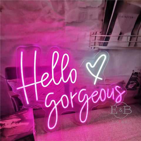 Neon Sign for Hello Gorgeous LED Lights Wall Decoration - Neon On Demand