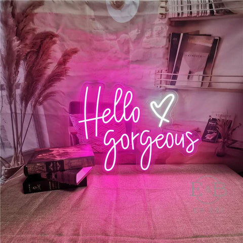 Neon Sign for Hello Gorgeous LED Lights Wall Decoration - Neon On Demand