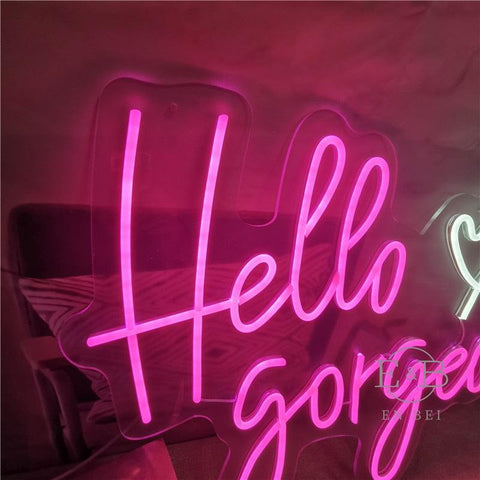 Neon Sign for Hello Gorgeous LED Lights Wall Decoration - Neon On Demand