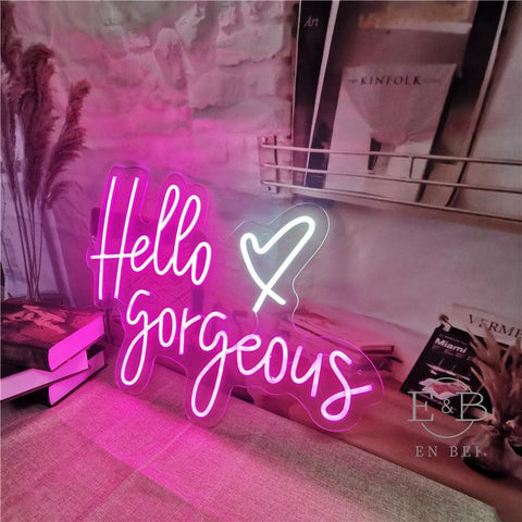 Neon Sign for Hello Gorgeous LED Lights Wall Decoration - Neon On Demand