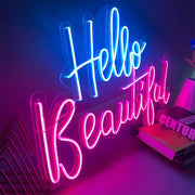 Personalized Custom Neon Sign Light logo Hello beautiful Led Flex Visual Artwork - Neon On Demand