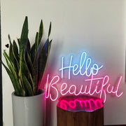 Personalized Custom Neon Sign Light logo Hello beautiful Led Flex Visu ...
