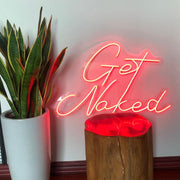 Personalized Neon Sign Phrase GET naked Custom Sexy Neon Pub 12V 3D Transparent Neon Sign - Neon On Demand